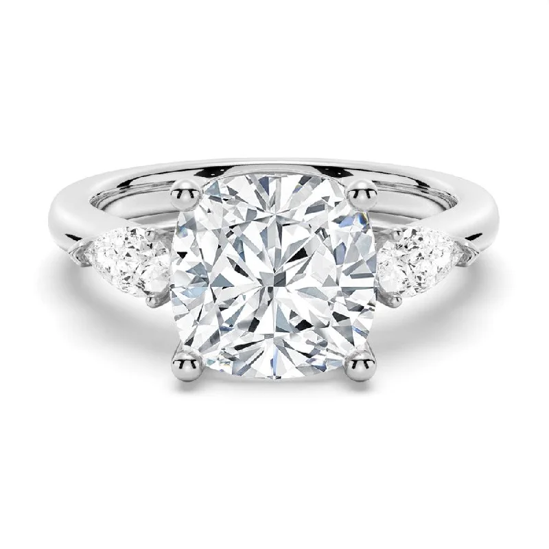 Classic Cushion Cut Three Stone Engagement Ring