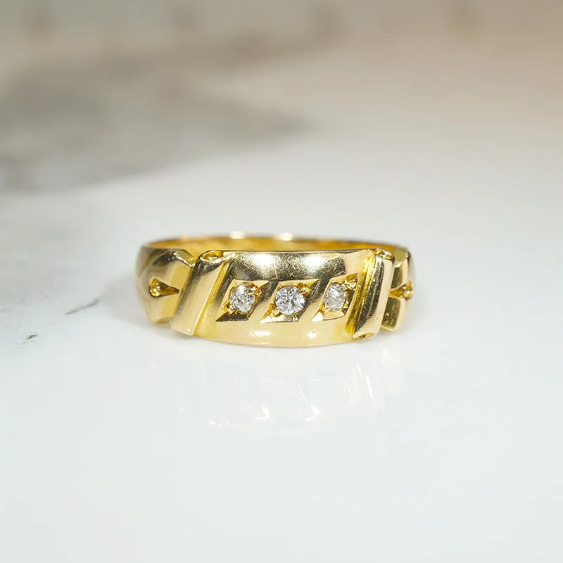 Antique Chester Diamond & 18ct Gold Band