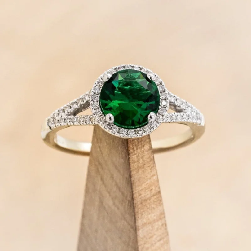 "AURA" - BIRTHSTONE RING WITH DIAMOND ACCENTS - MOUNTING ONLY - SELECT YOUR OWN STONE