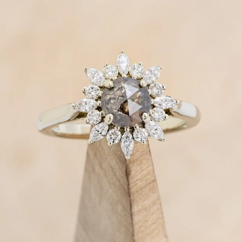 "CASSIOPEIA" - ENGAGEMENT RING WITH DIAMOND ACCENTS - MOUNTING ONLY - SELECT YOUR OWN STONE