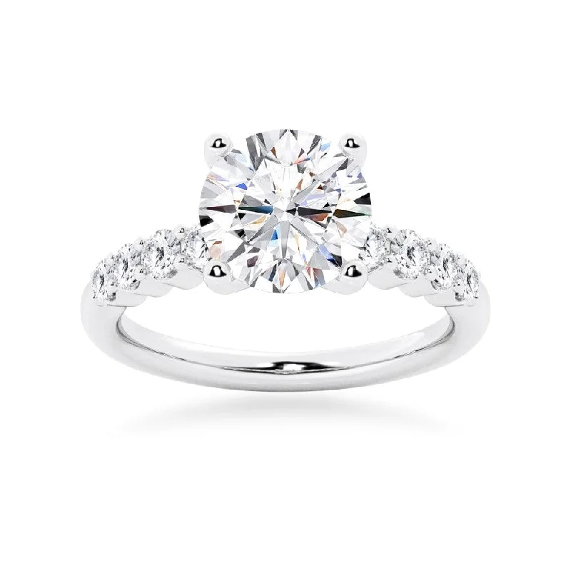 Classic Shared-Prong Round Cut Moissanite Engagement Ring