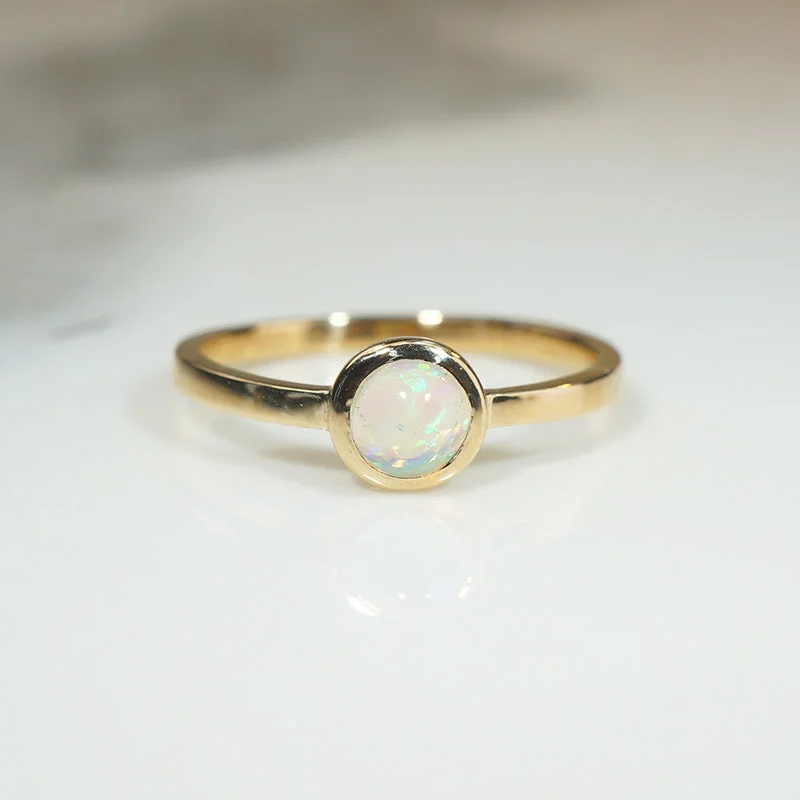 Enchanting Opal Cabochon in Gold Bezel Ring by 720