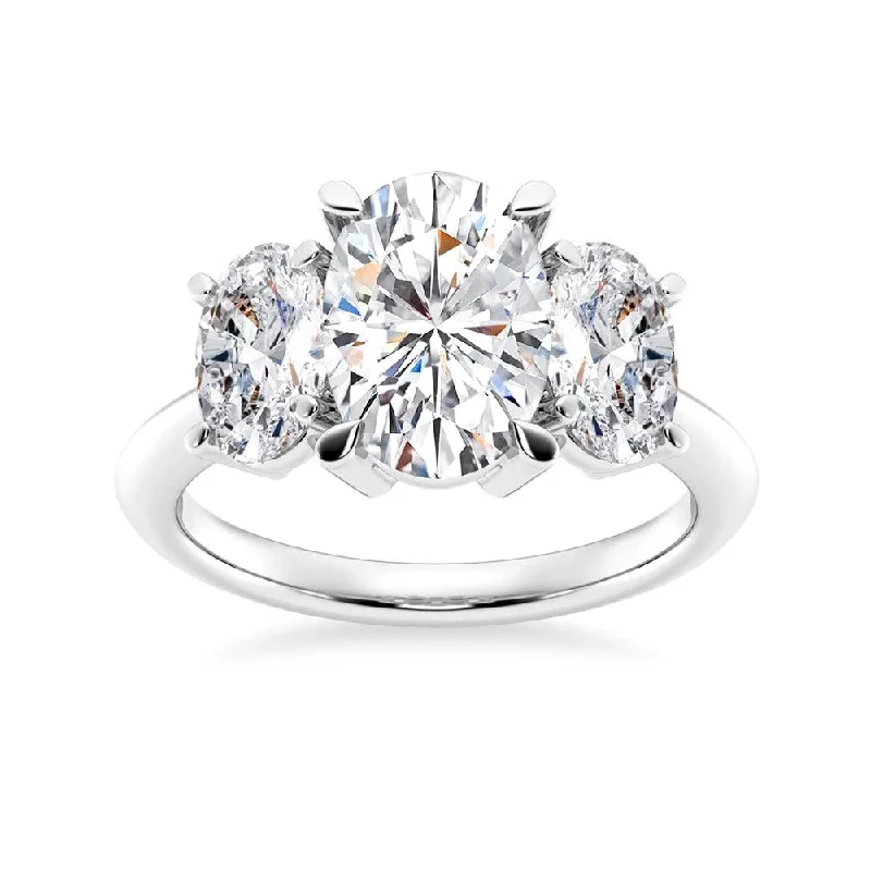 NEW Oval Cut Three Stone Moissanite Engagement Ring