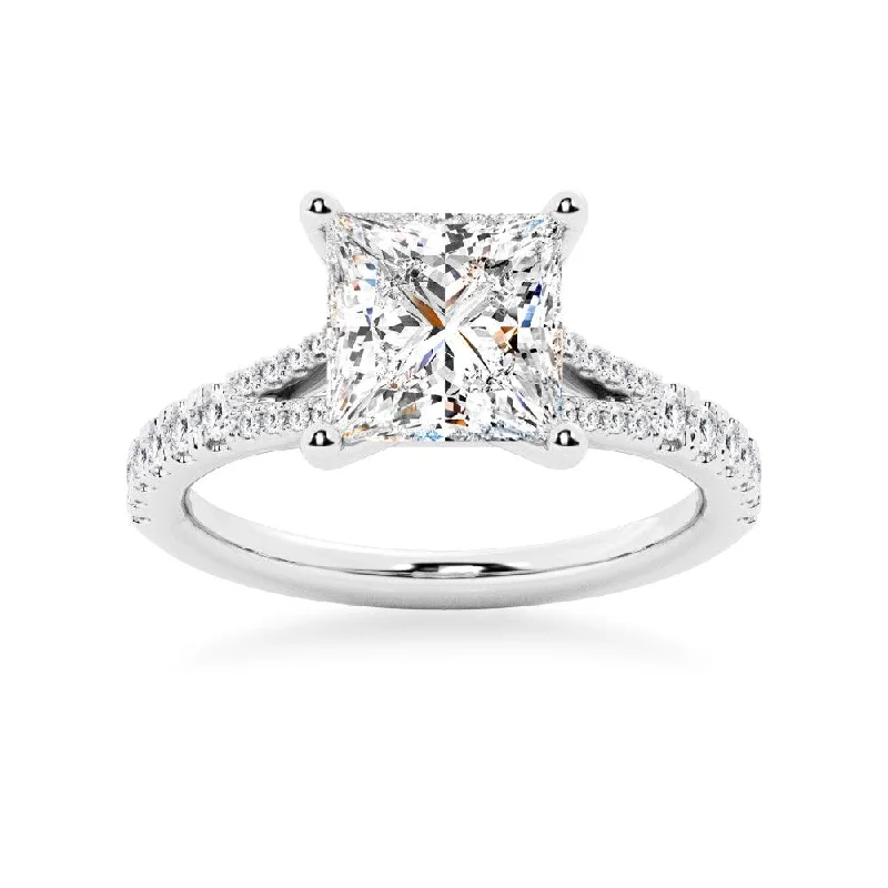 Princess Cut Split-Shank Engagement Ring