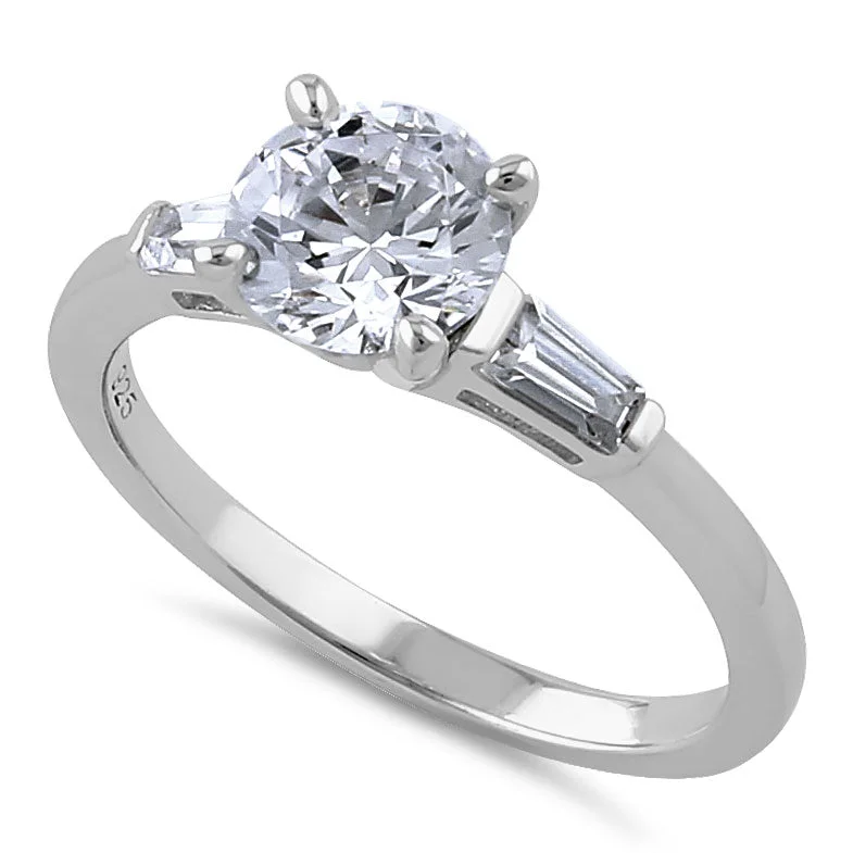 Sterling Silver 1.25 ct. CZ Engagement Ring