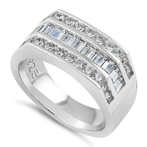 Sterling Silver Men's CZ Rings