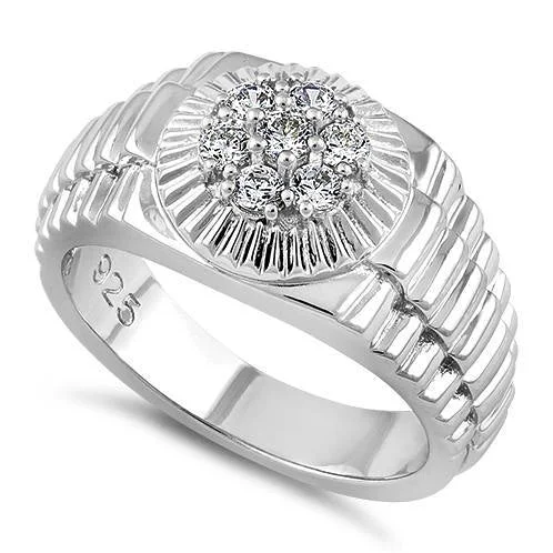 Sterling Silver Men's Premium CZ Ring