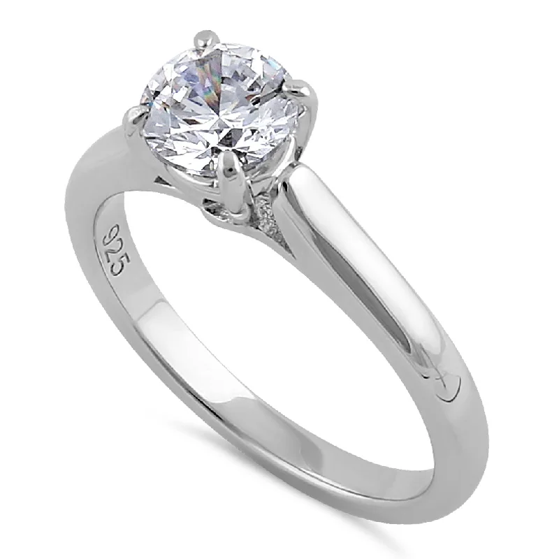 Sterling Silver 1.0 Ct. CZ Engagement Ring