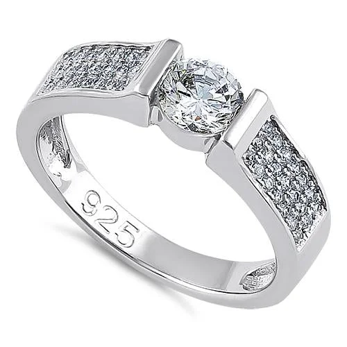 Sterling Silver Engagement CZ Ring