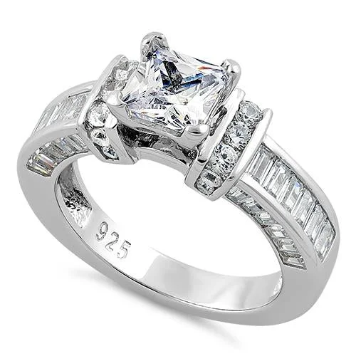 Sterling Silver 1.0 ct. Princess-Cut CZ Ring