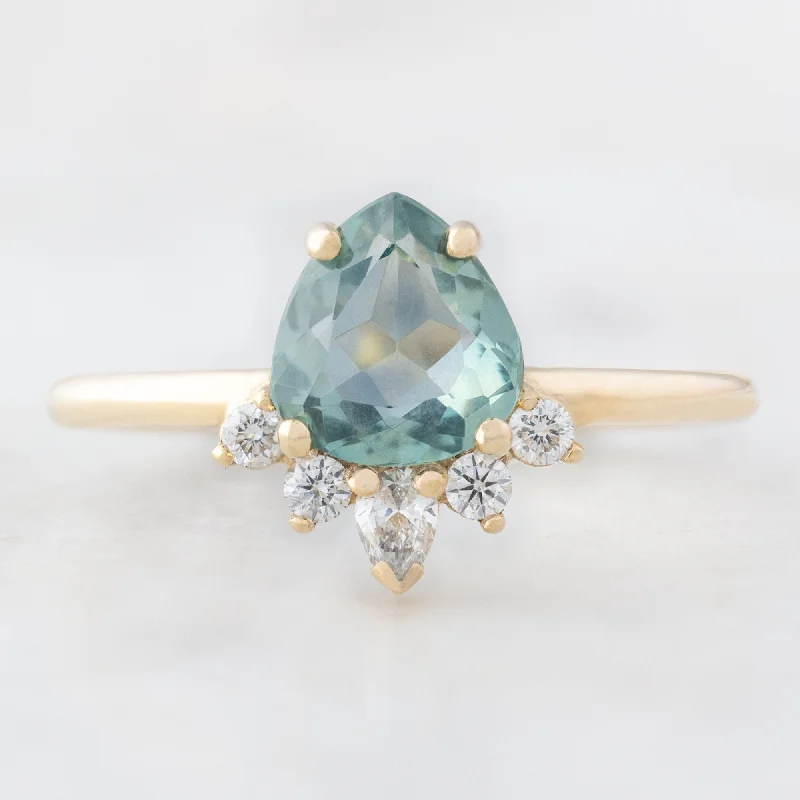 The Aster Ring | 1.03ct Pear Cut Sapphire in 14K Yellow Gold