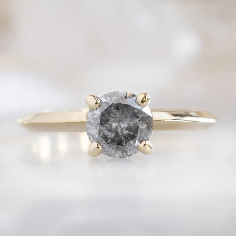 The Bryn Ring | 1.05ct Round Salt and Pepper Diamond in 14K Yellow Gold