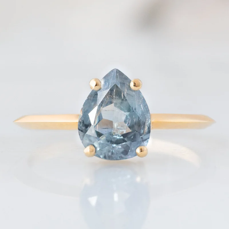 The Bryn Ring | 1.42ct Pear Cut Blue Sapphire in 14K Yellow Gold