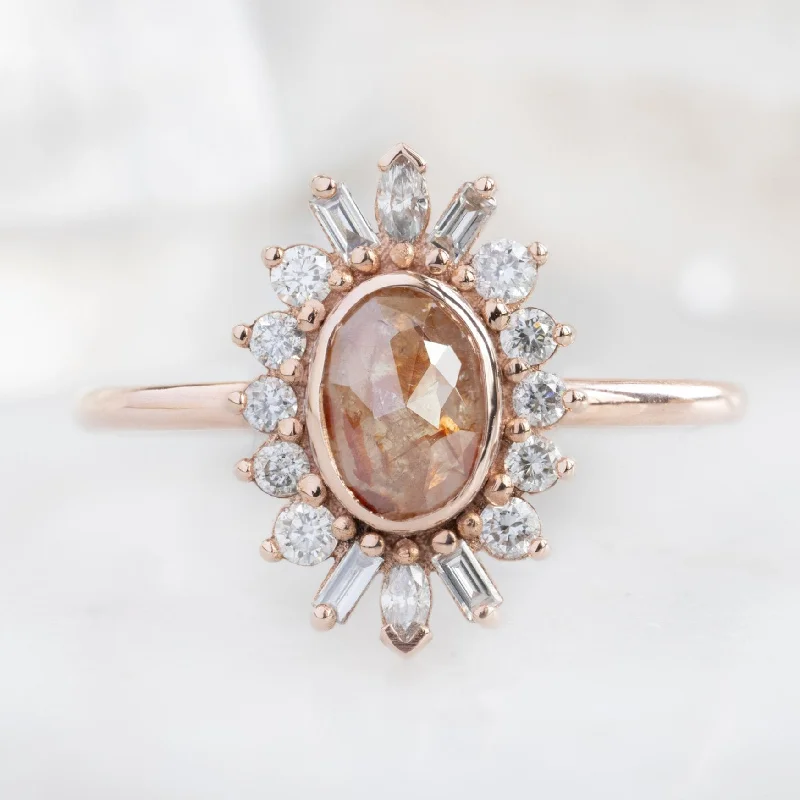 The Camellia Ring | 0.42ct Oval Red Diamond in 14K Rose Gold