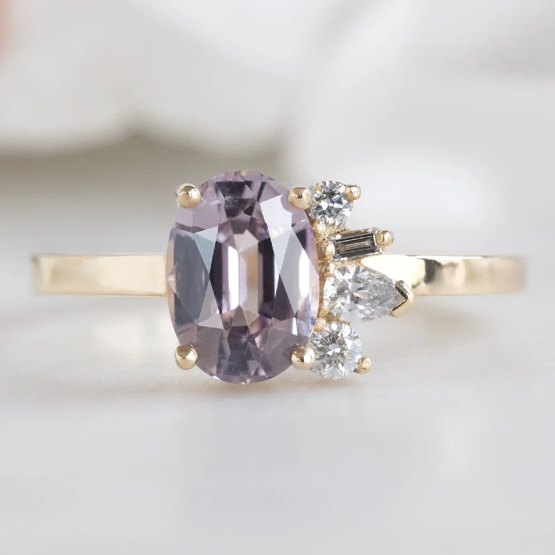 The Cluster Ring | 1.12ct Oval Spinel in 14K Yellow Gold