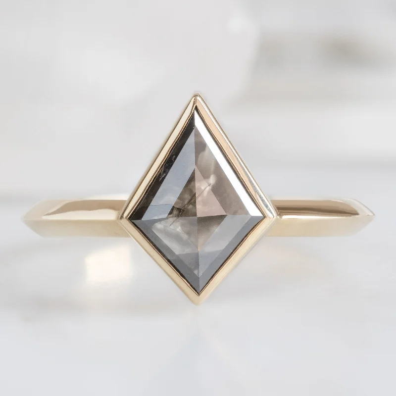 The Hazel Ring | 1.46ct Kite Black Diamond in 14K Yellow Gold