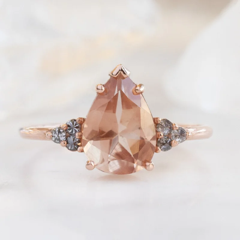 The Ivy Ring | 1.59ct Pear Cut Sunstone in 14K Rose Gold