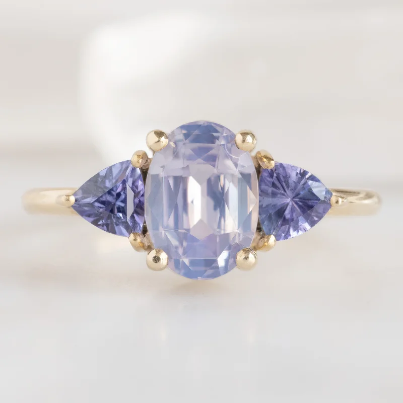 The Watercolor Jade Ring | 1.81ct Oval Lavender Sapphire in 14K Yellow Gold