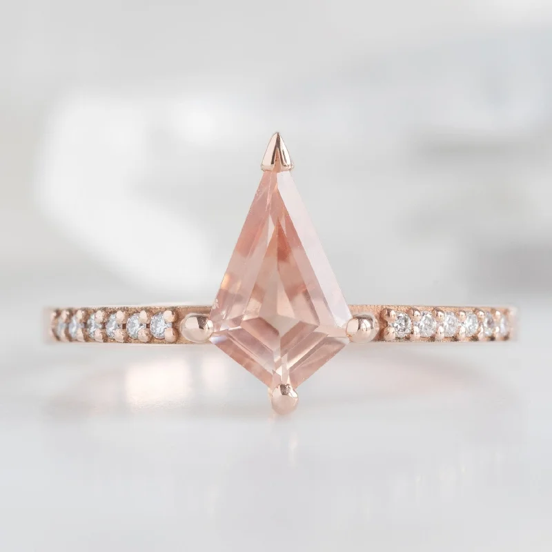 The Willow Ring | 0.79ct Kite Sunstone in 14K Rose Gold