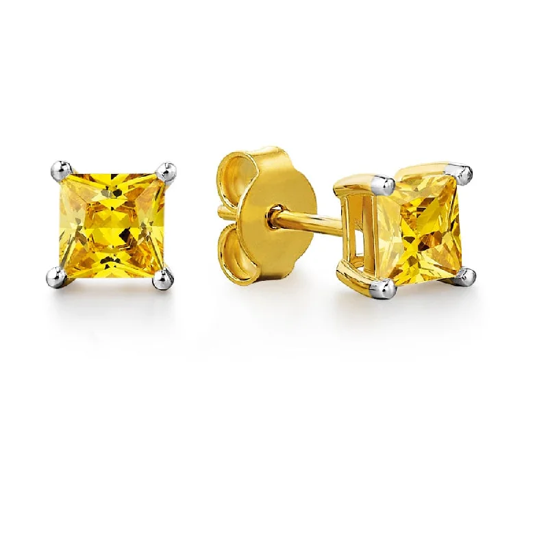 1.25 ct. t.w. Yellow Princess Cut Earrings