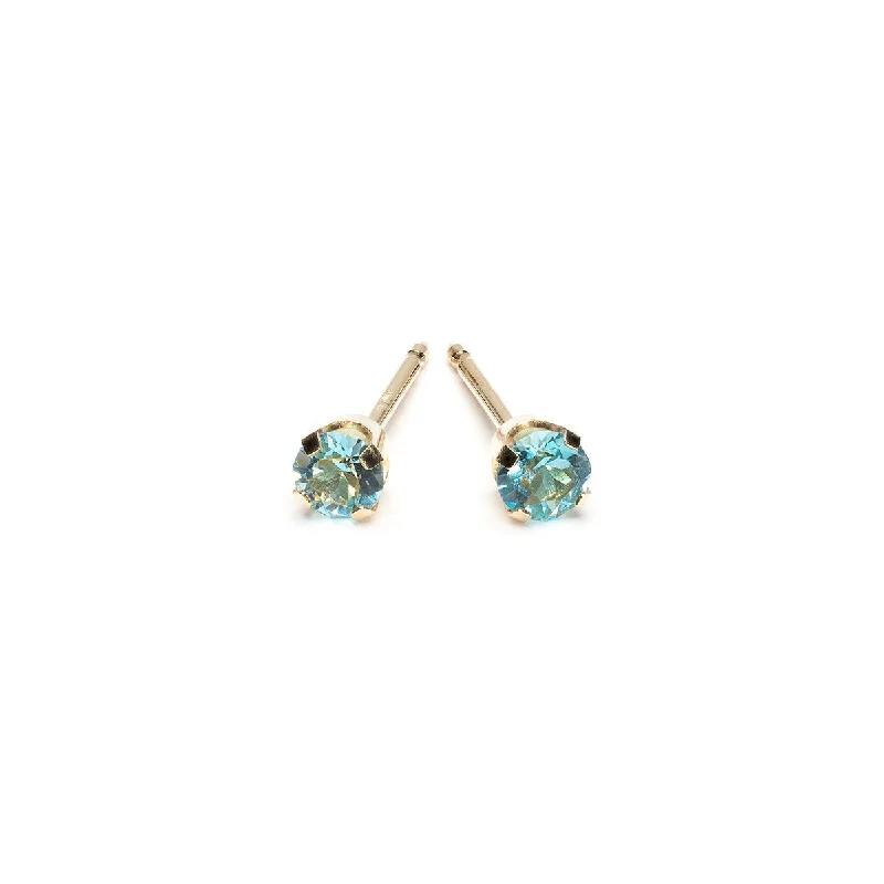 14k Yellow Gold Earrings March Birthstone