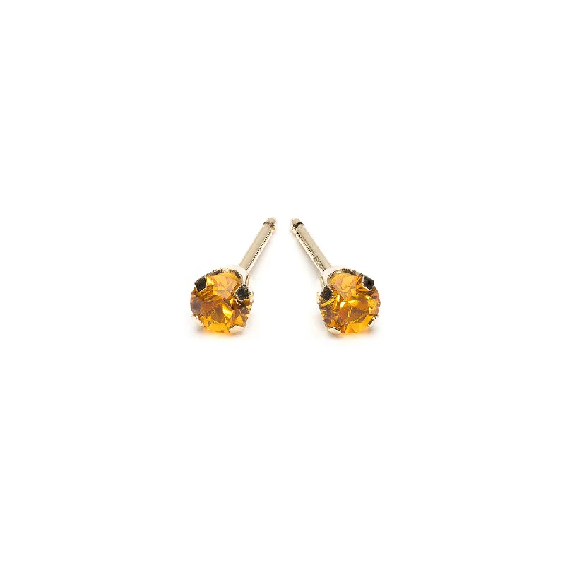 14k Yellow Gold Earrings November Birthstone