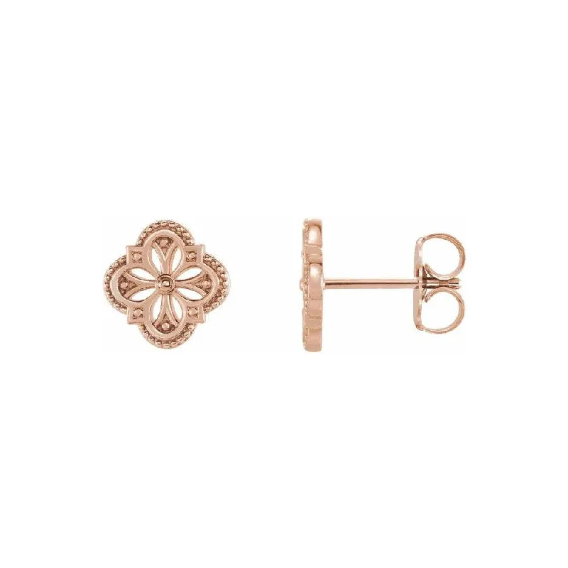 Vintage-Inspired Clover Stud Earrings