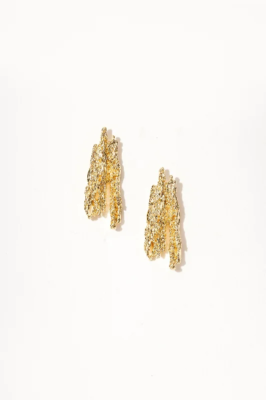 14K Lava Gold Earrings