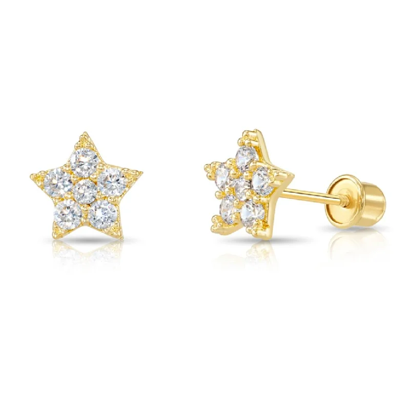 14k Gold Star Shaped Stud Earrings