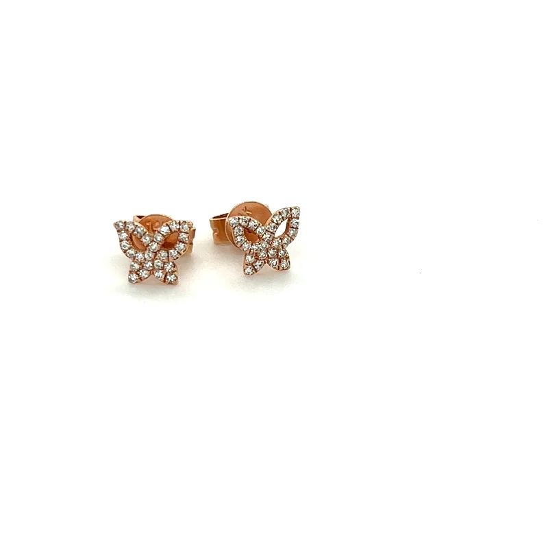 14kt Gold mini Butterfly Stud