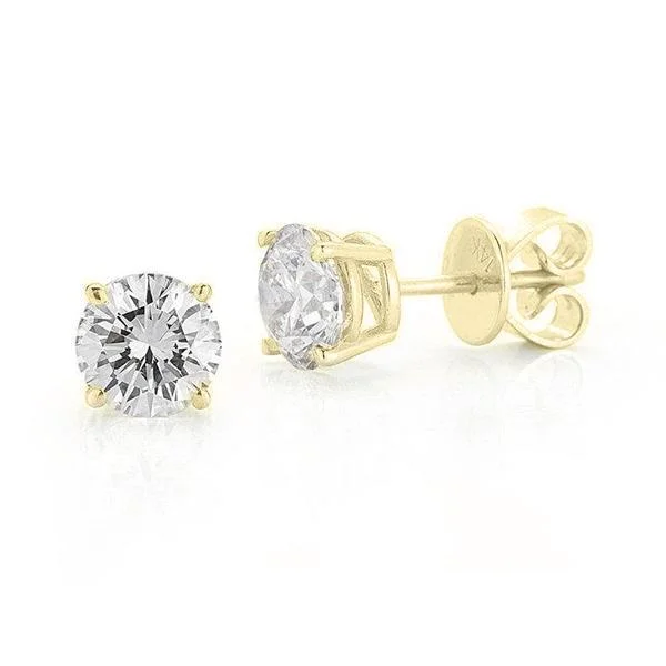 14KT YELLOW GOLD 1.00 CTW ROUND DIAMOND EARRINGS