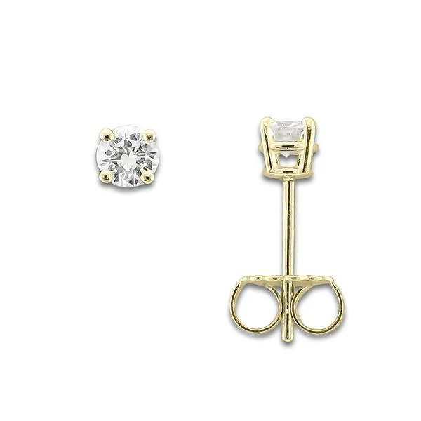 14KT YELLOW GOLD 1/4 CTW ROUND DIAMOND EARRINGS