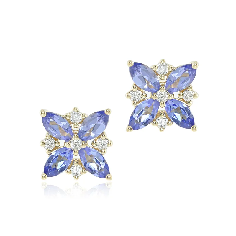 Celeste Earrings in Tanzanite & Diamonds