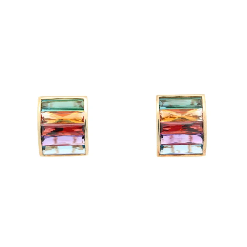 18K COLORED STONE EARRINGS