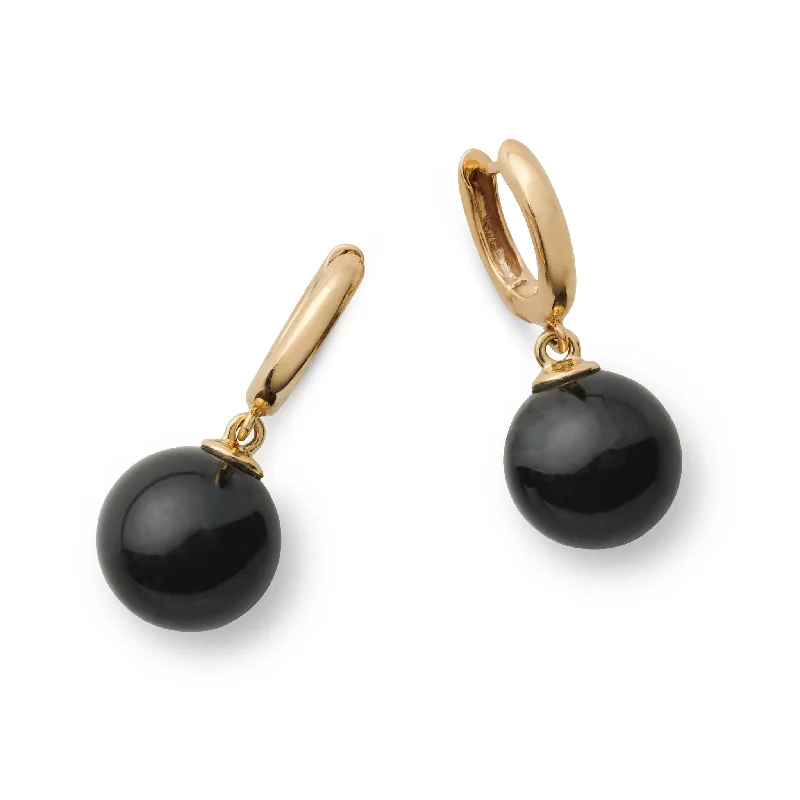 Soho Earrings in Black Jade