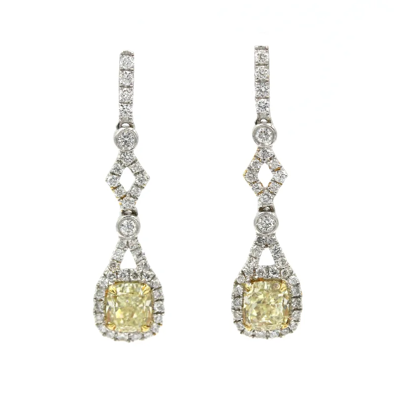 18KW YELLOW DIAMOND EARRINGS