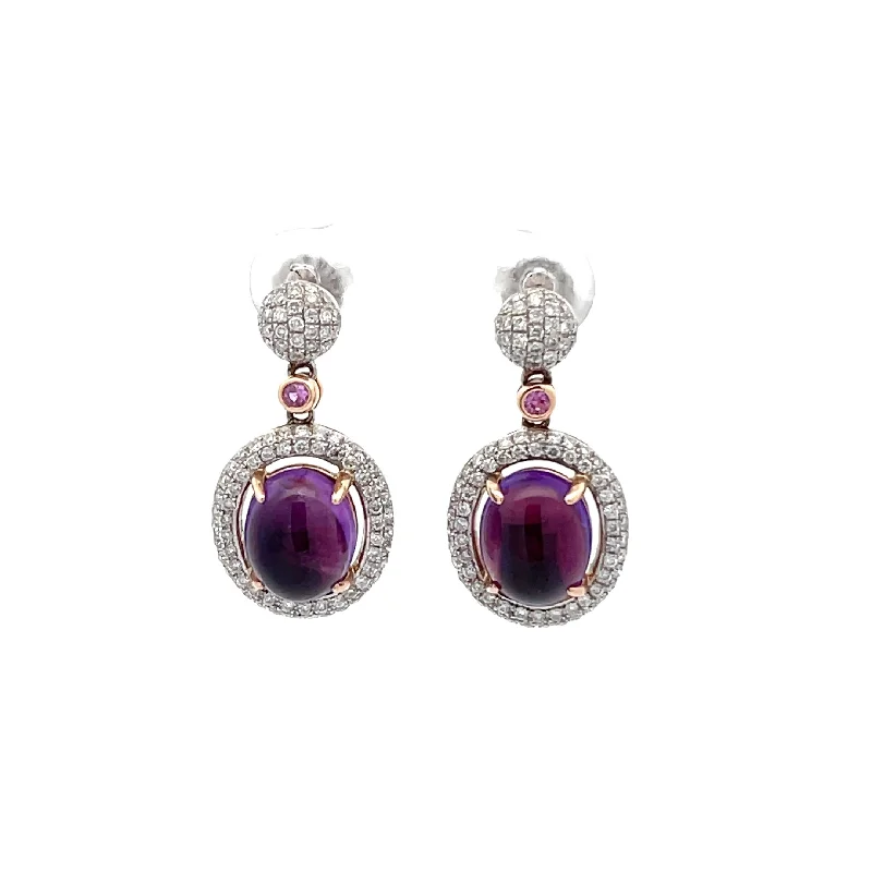 Amethyst And Diamond Earrings