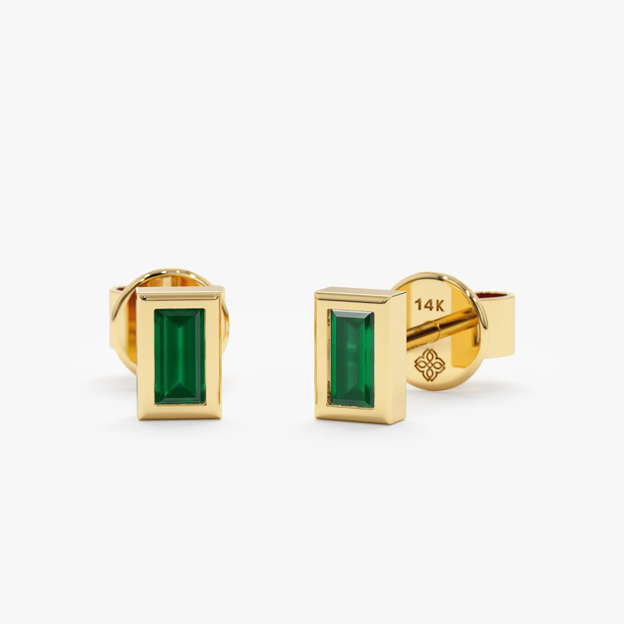 Emerald Baguette Studs, Verna