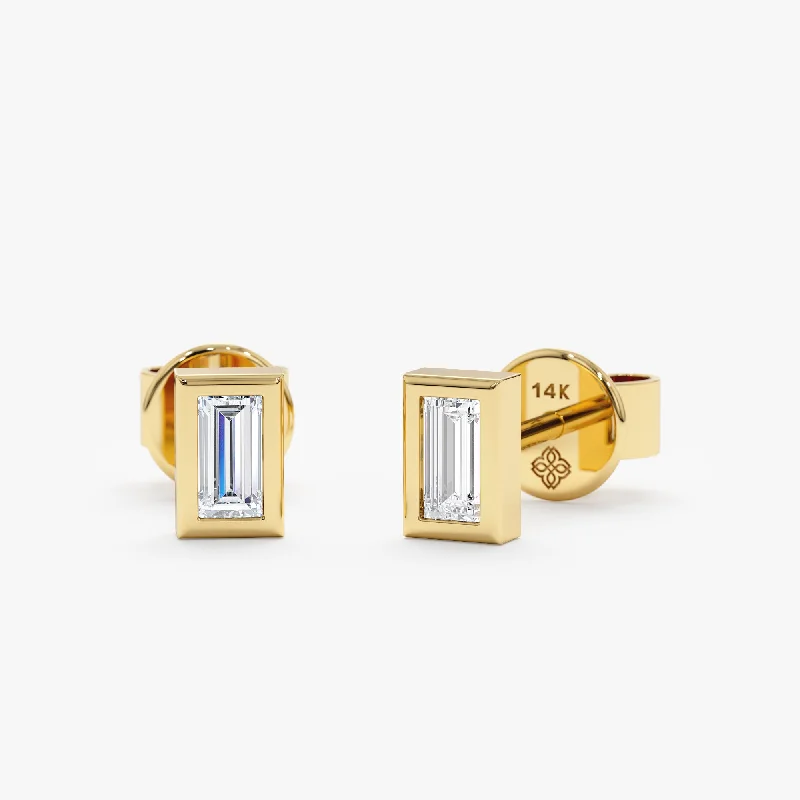 Baguette Diamond Studs, Gianna