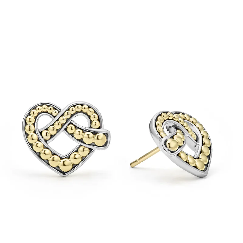 Beloved Two-Tone Heart Stud Earrings