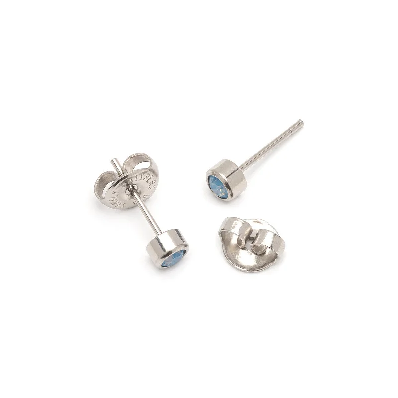 Blue Crystal Mini Stud Earrings