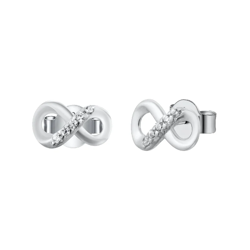 Infinity Love Crystal Pave Stud Earrings