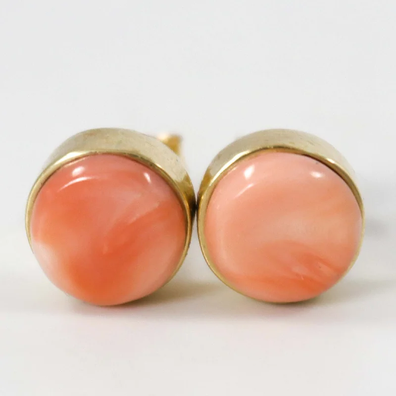 Coral and Gold Earrings