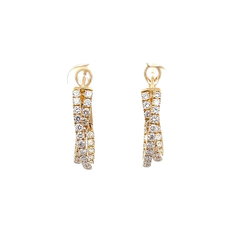 Crisscross Diamond Hoop Earrings