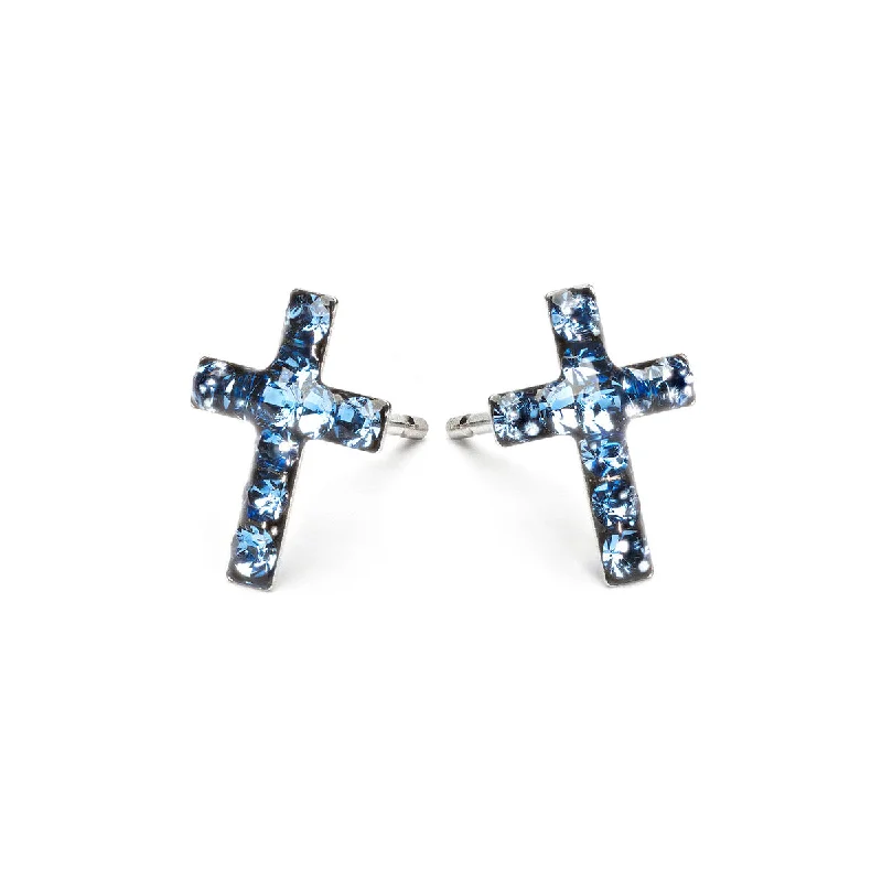 Cross Earrings September Birthstone