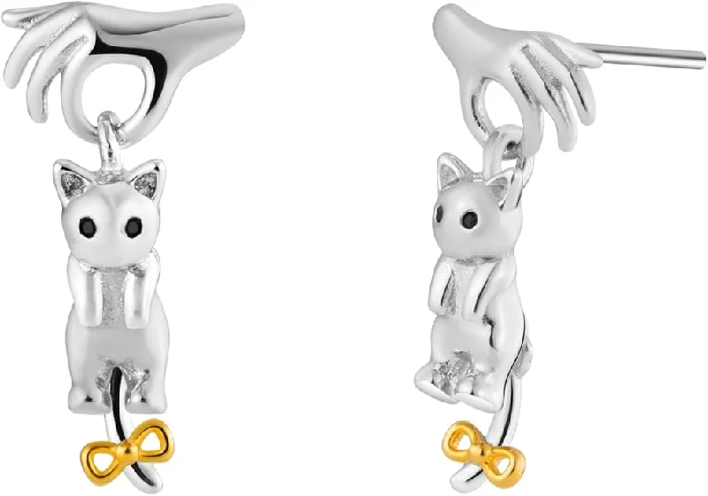 Dangling Kitty Cat Earrings