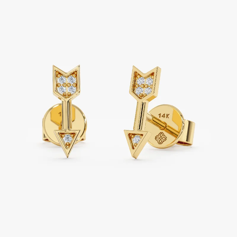 Diamond Arrow Stud Earrings, Catherine