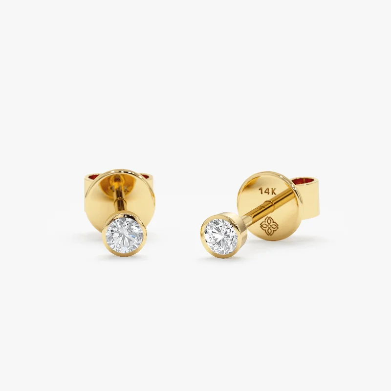 Diamond Bezel Studs, Susie