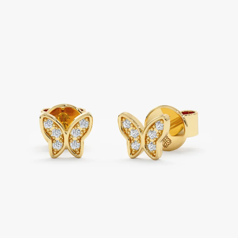 Diamond Butterfly Studs, Rachel