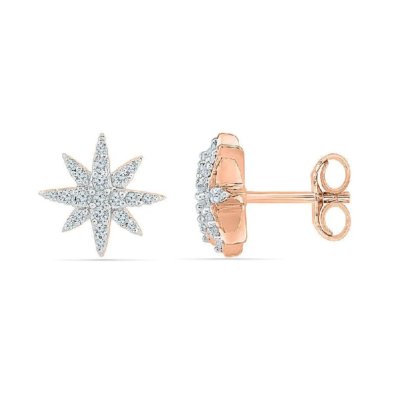 Diamond Cluster Earrings with Star Shape